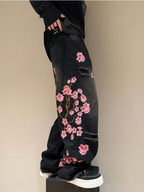 Floral Black Denim