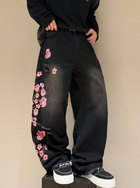 Floral Black Denim