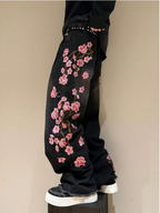 Floral Black Denim