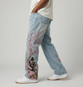 Sakura Samurai Graphic Baggy Jeans