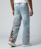 Sakura Samurai Graphic Baggy Jeans