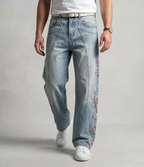 Sakura Samurai Graphic Baggy Jeans