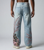 Sakura Samurai Graphic Baggy Jeans